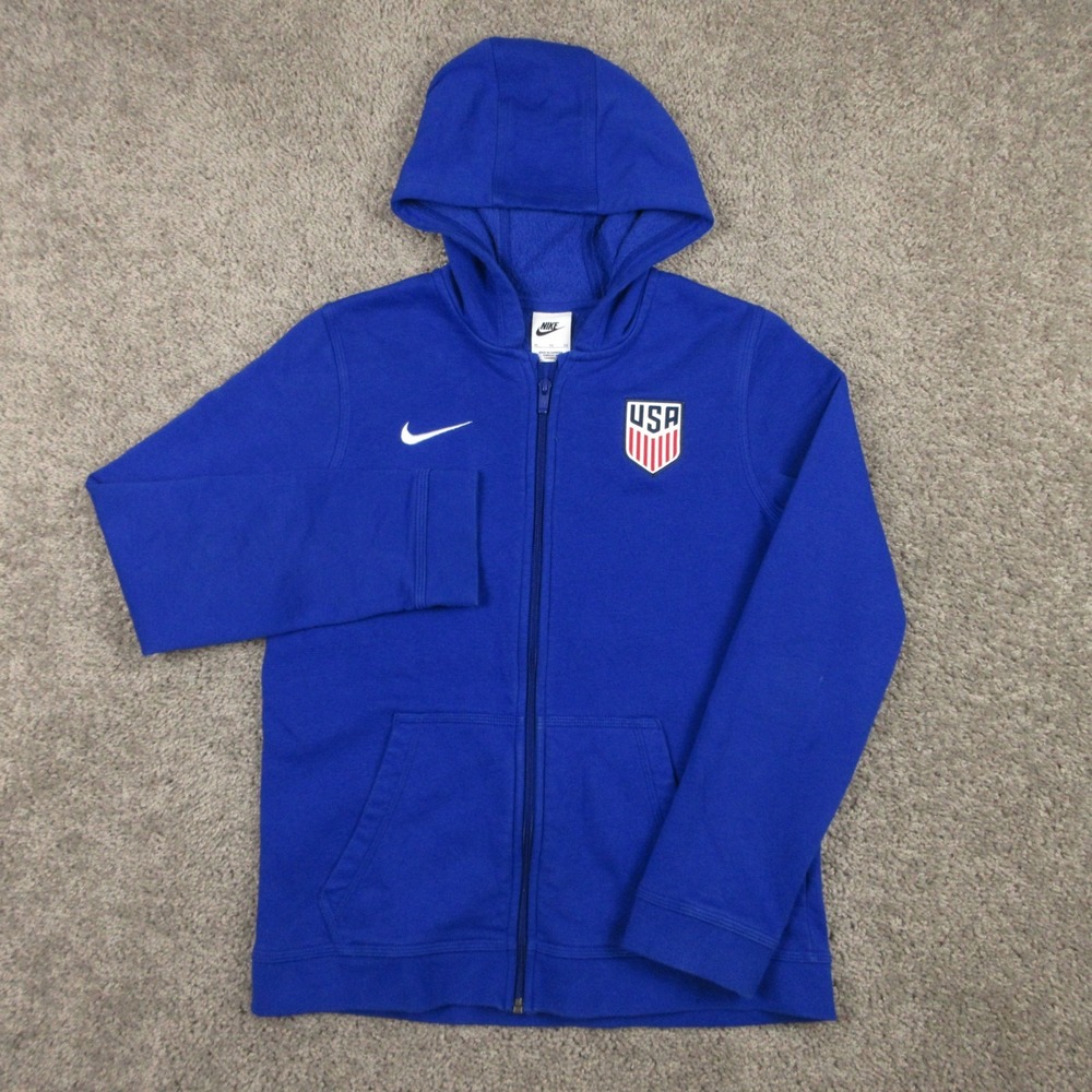 USA National Team Sweater Boys XL Blue Nike Full Zip Hoodie Sweatshirt Soccer